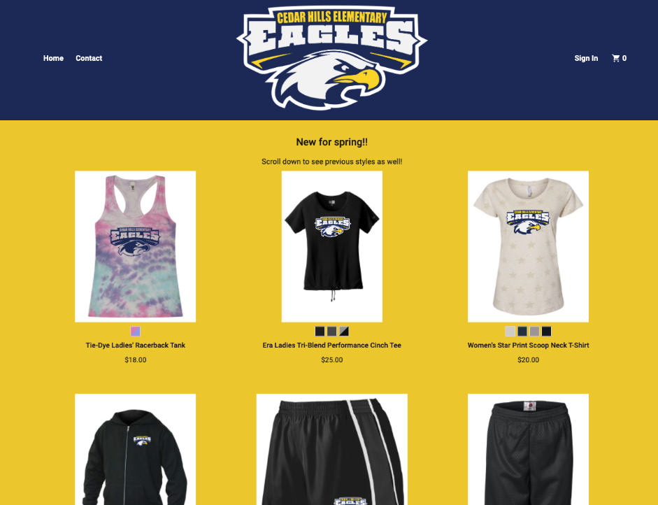 Sample Online Store Screenshot