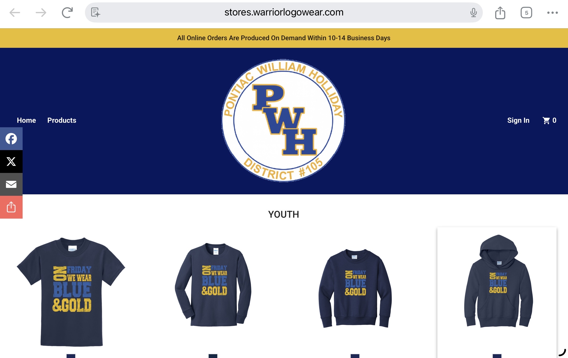 School spirit wear store